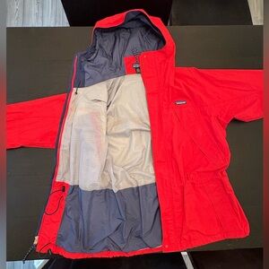 Patagonia Vintage Unisex Red Rain Windbreaker Jacket Size Medium